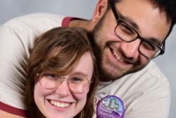 Studio shot of Andrew and Emma